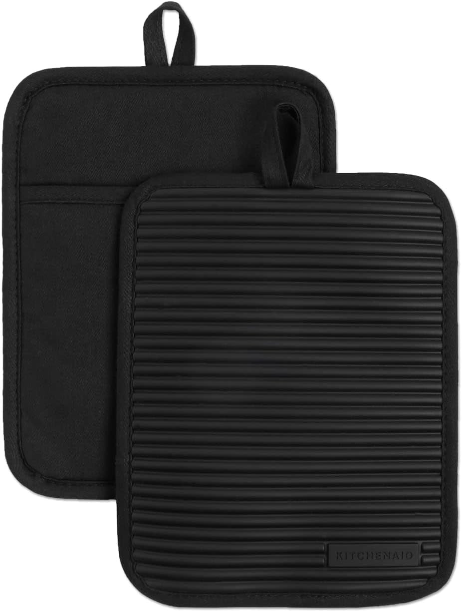 Ribbed Silicone Pot Holders (2-Pack) - Heat Resistant to 500°F