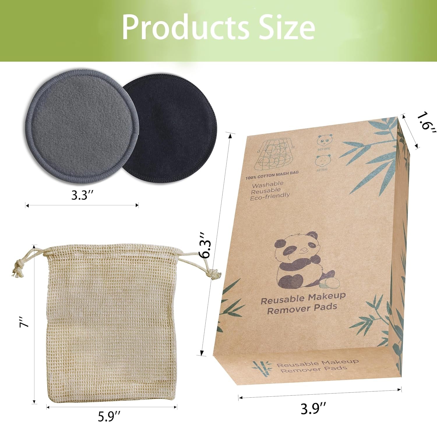 Reusable Makeup Remover Pads - Eco-Friendly Bamboo Cotton Rounds