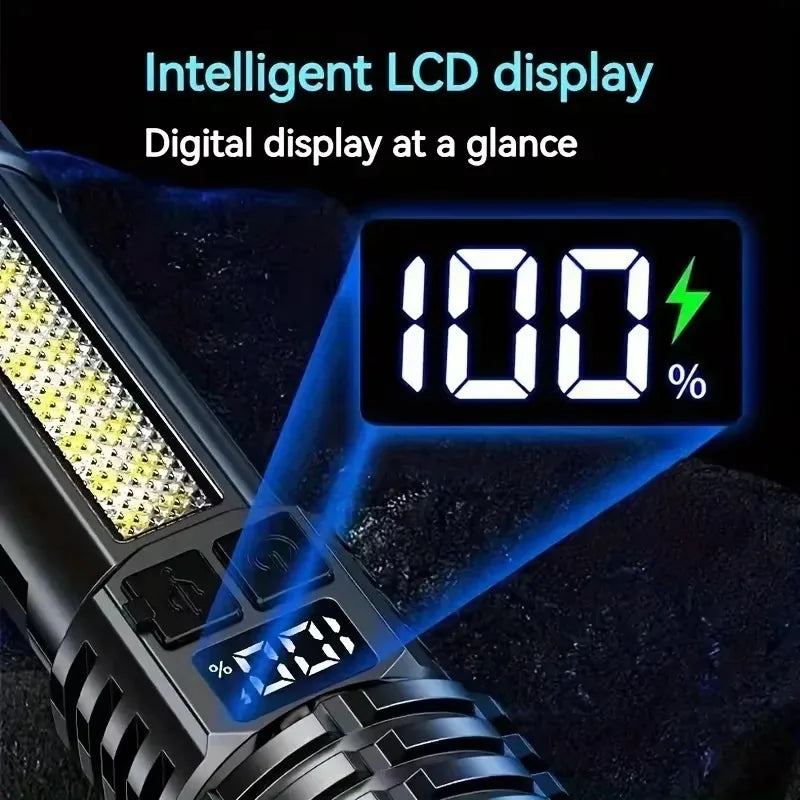 TactiBeam™ X900 LED Torch - 18650 4000mAh Battery, 1.2M Drop Proof, USB-C Fast Charging