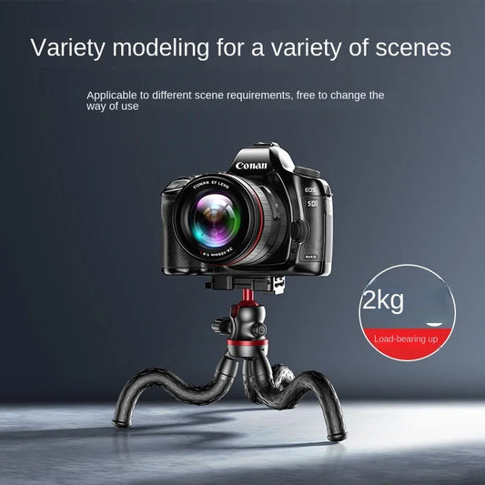 OctoFlex Pro™ *"2-in-1 Octopus Tripod – Bendable Legs + Phone/DSLR Mount, Cold Shoe for Lighting