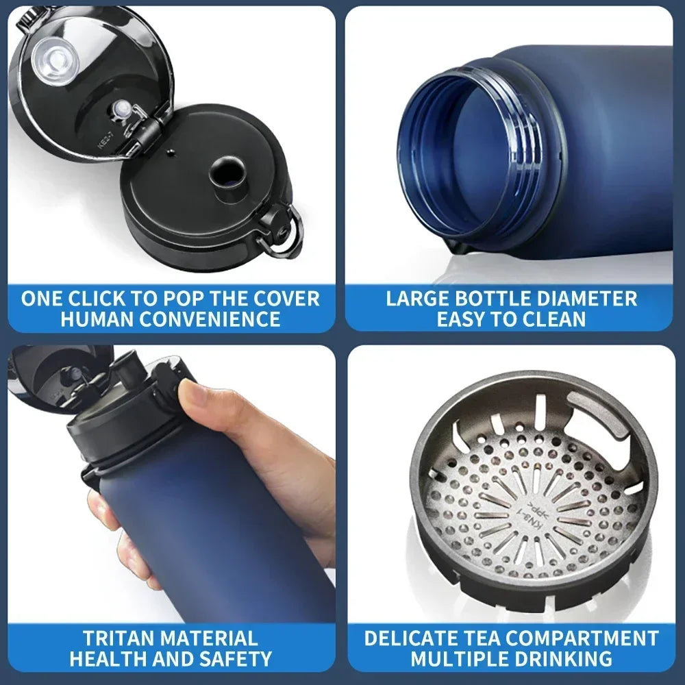 EcoSip™ Tritan Water Bottle - 500ml/1000ML BPA-Free, Leakproof Flip Top with Fruit Infuser (Adult/Kids)