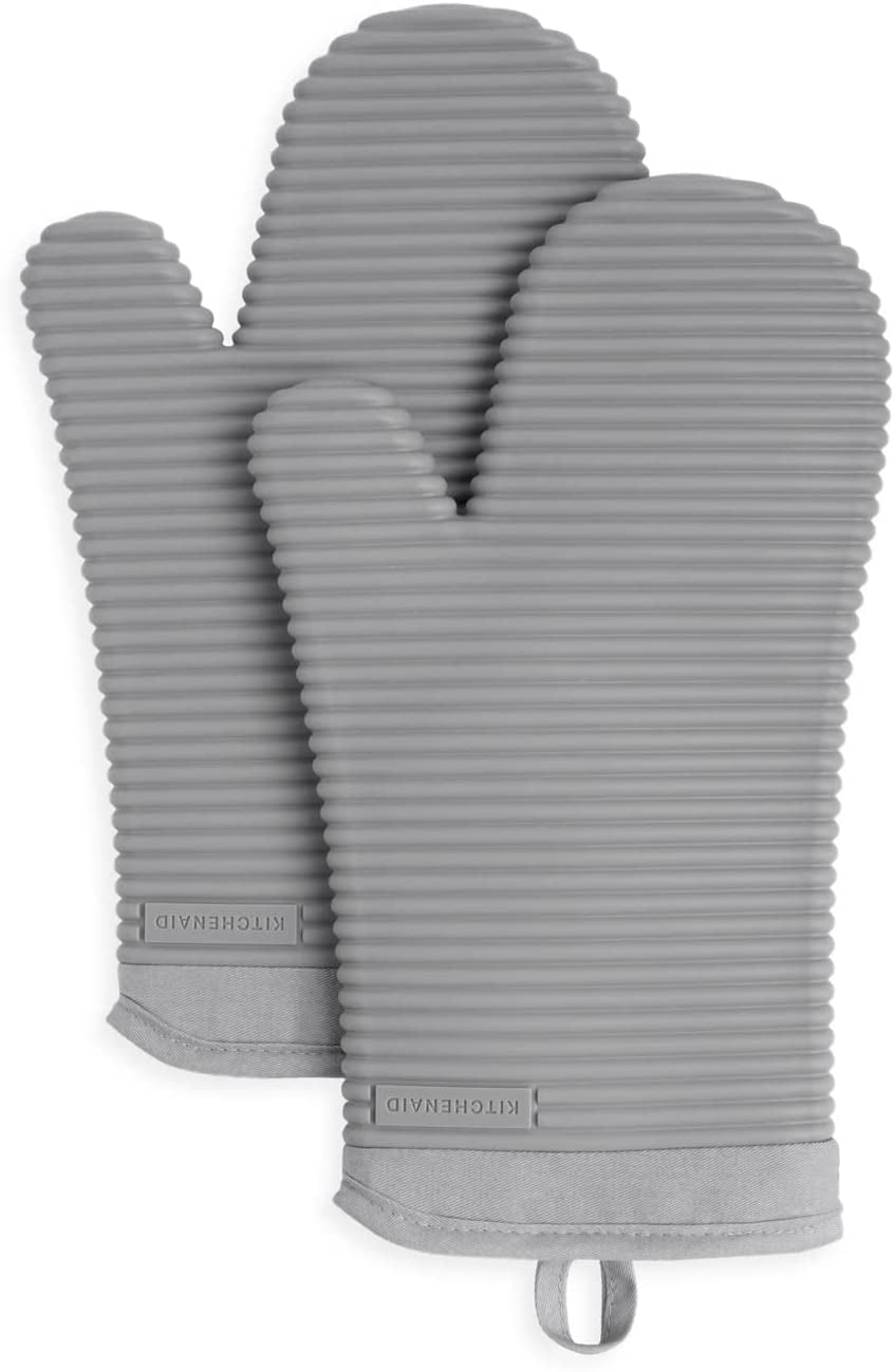 KitchenAid Ribbed Oven Mitts - Waterproof & Extra-Long (7"x13")