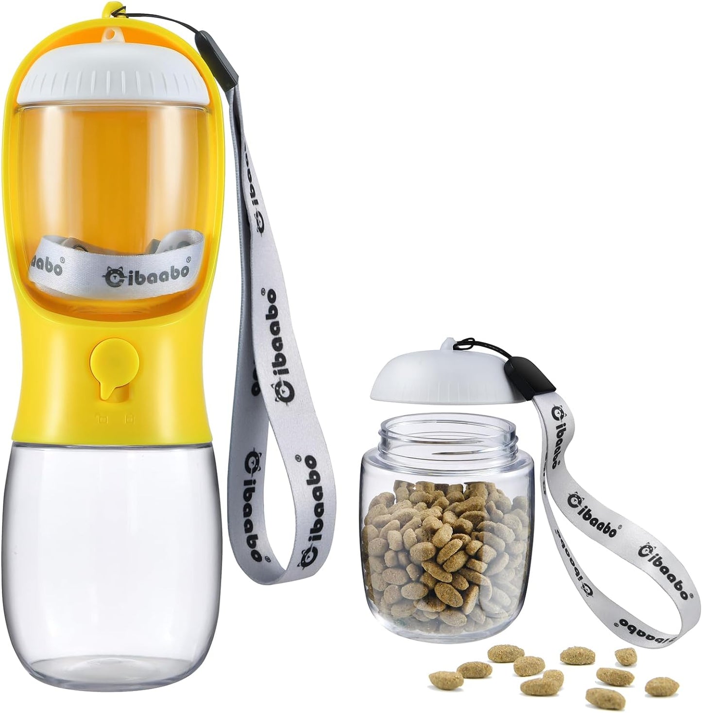 2-in-1 Dog Water Bottle & Treat Dispenser - Leakproof Travel Bowl