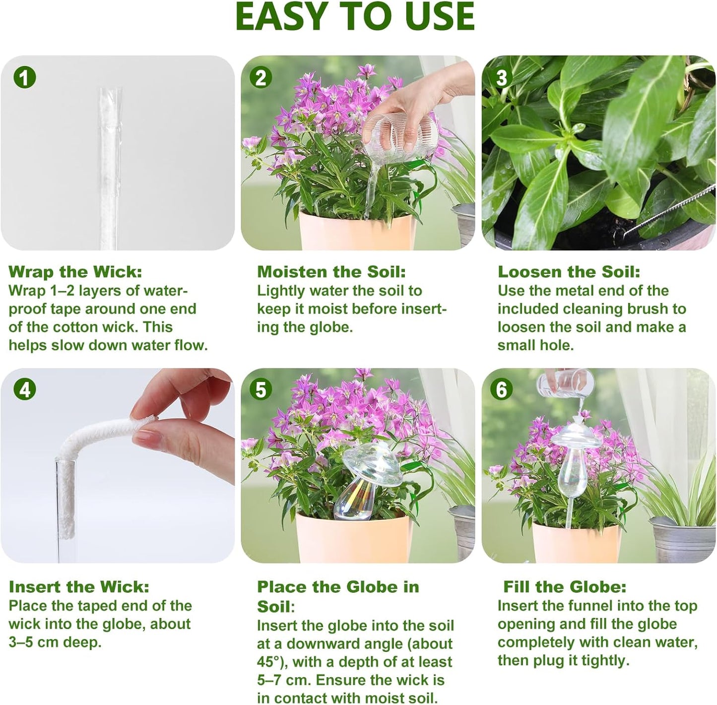 Self-Watering Bulbs for Plants – 15-Day Vacation Watering