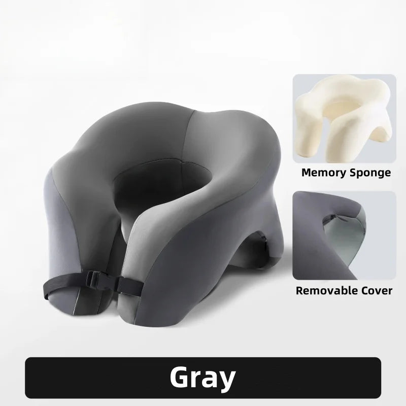 AeroRest™ Memory Foam Travel Pillow - 5-Second Rebound Tech with Adjustable Neck Support & Waterproof Bag