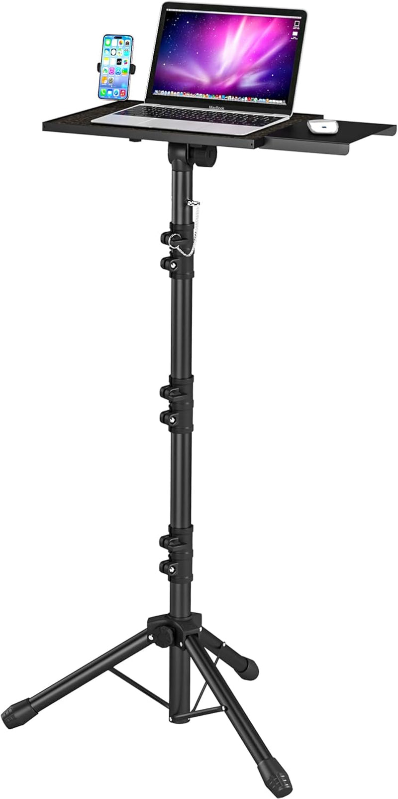 Adjustable Projector Stand (23"-46") w/ Phone Holder - 22lb Capacity