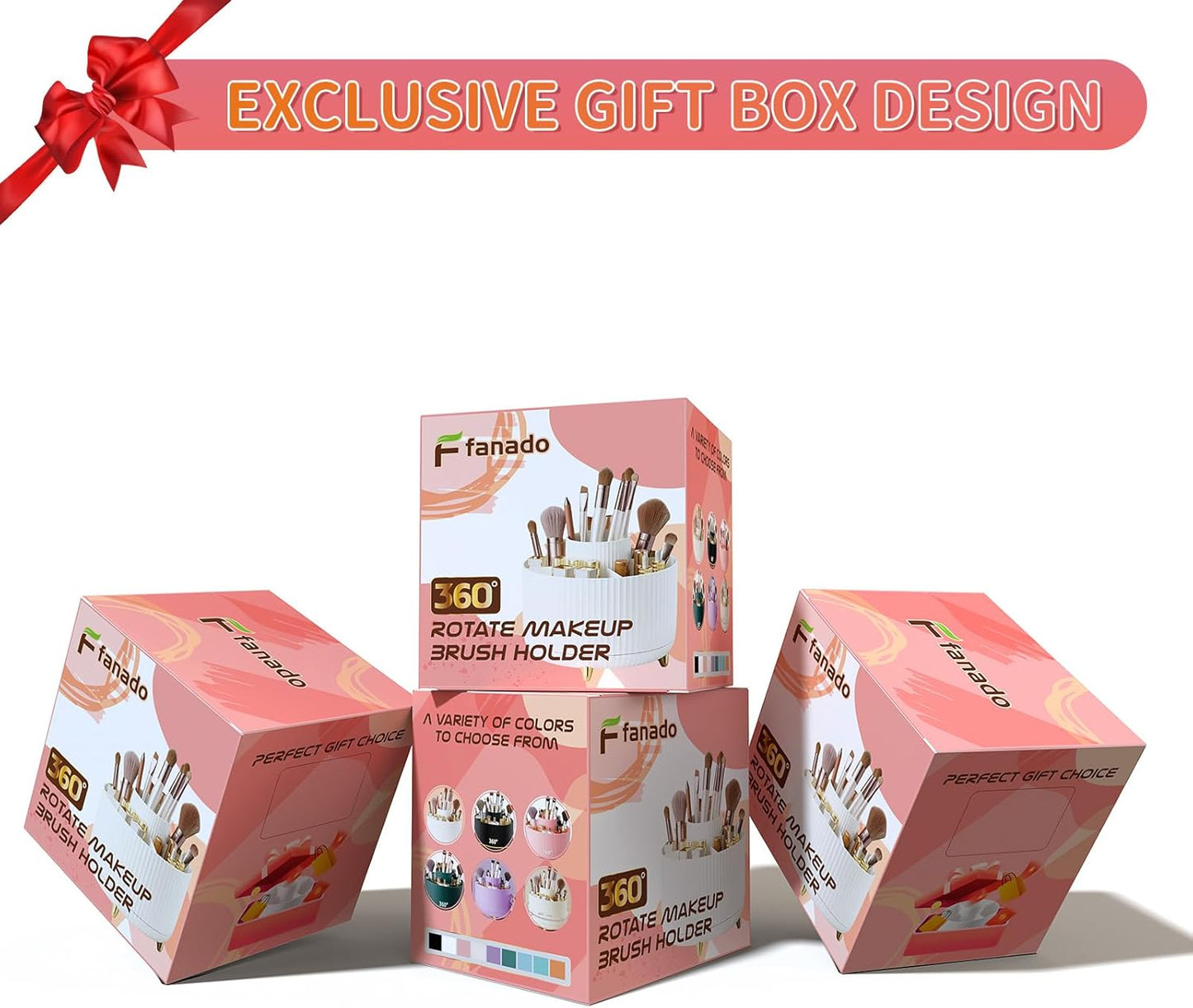 GlowSpin™ 360° Rotating Makeup Organizer - 5-Compartment Desktop Storage for Brushes, Lipsticks & Cosmetics