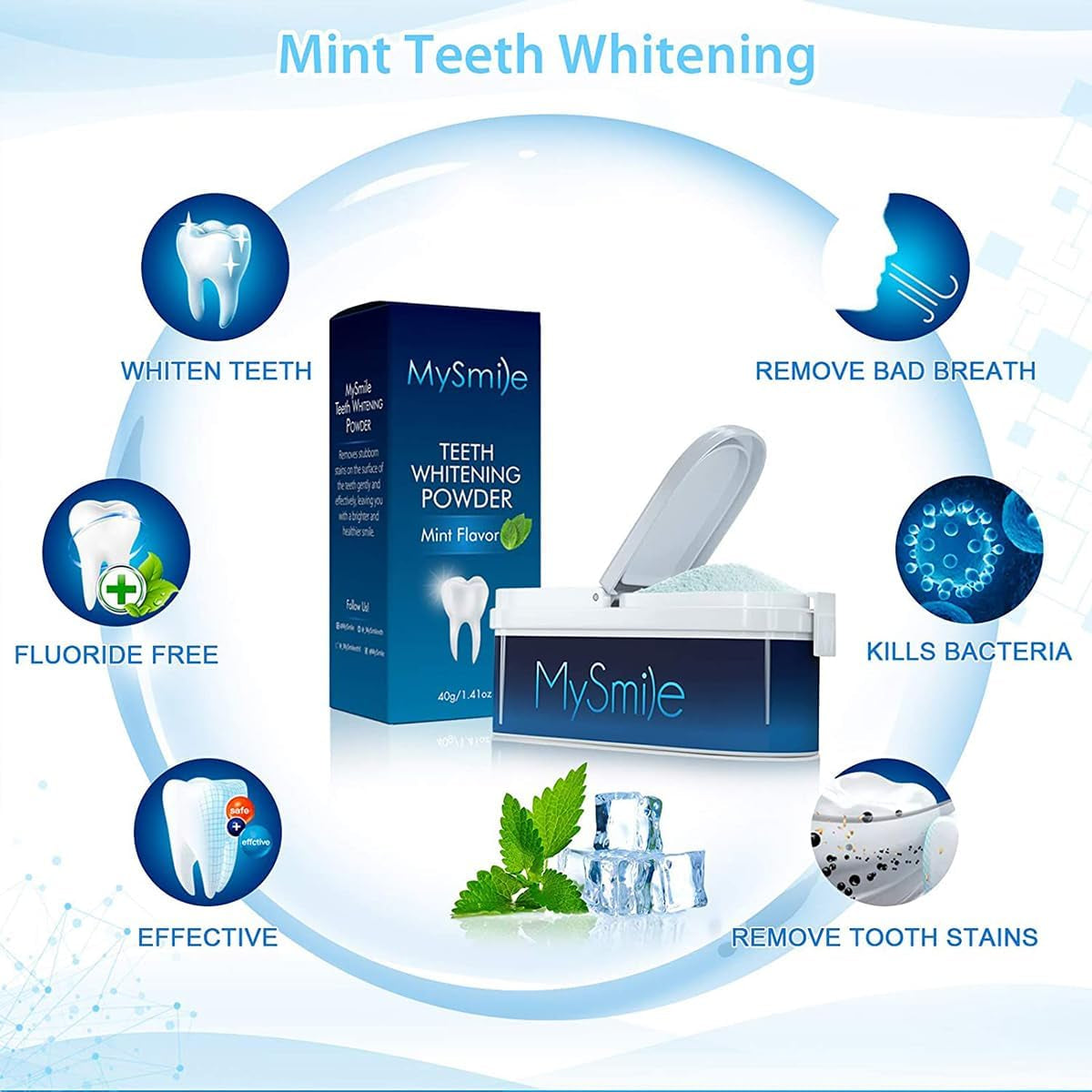 MySmile Teeth Whitener - Non-Toxic Whitening Powder for Sensitive Teeth
