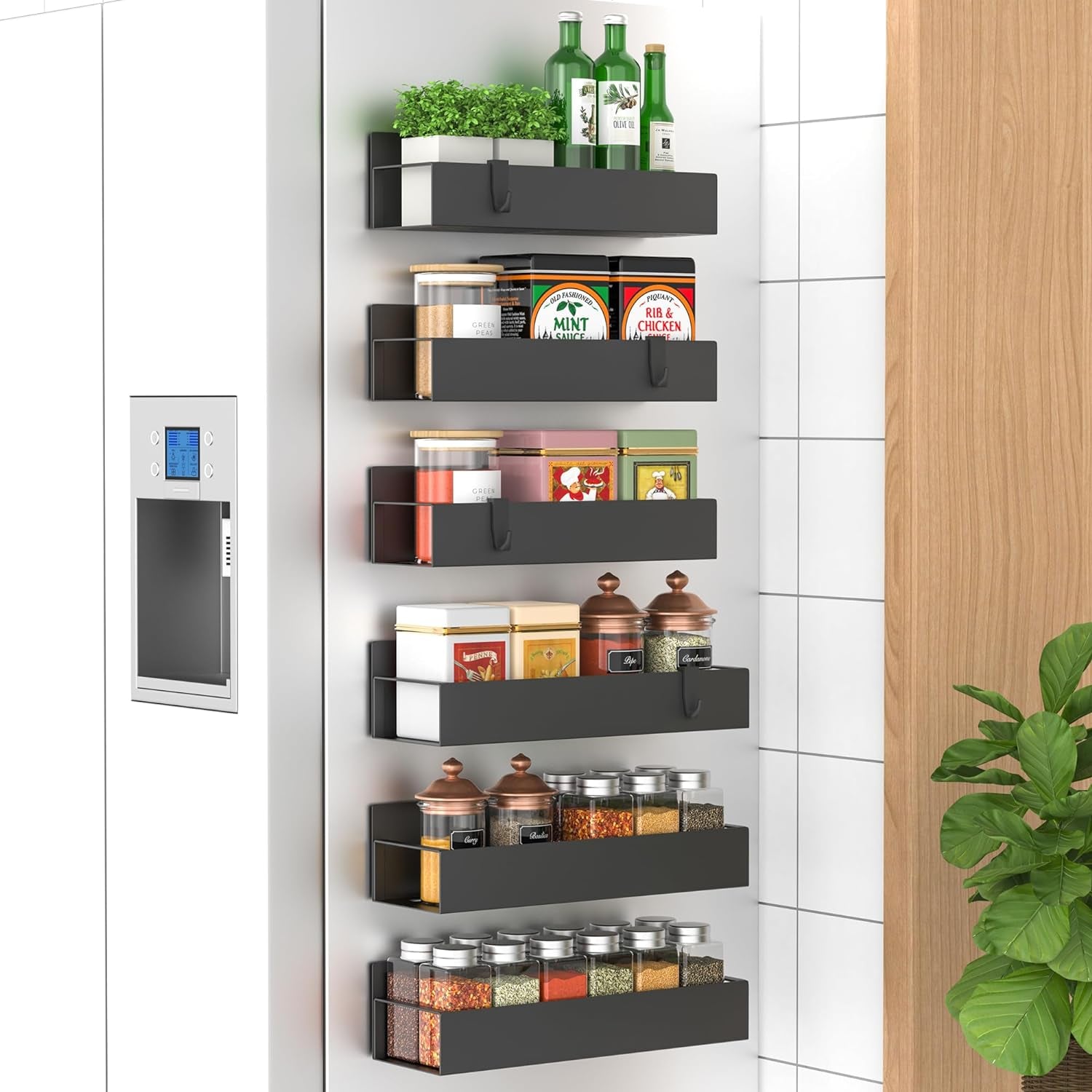 Magnetic Spice Storage - 4-Pack, Strong Hold, Kitchen Space Saver