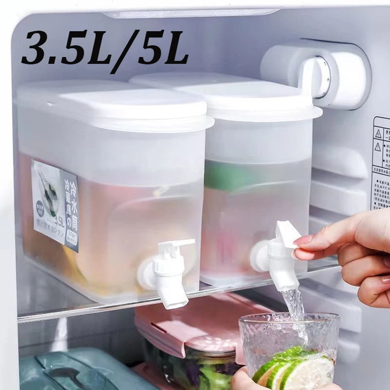 FrostVault™ 5L Drink Kettle - Odor-Resistant PS Plastic with Drip-Free Tap for Refrigerators