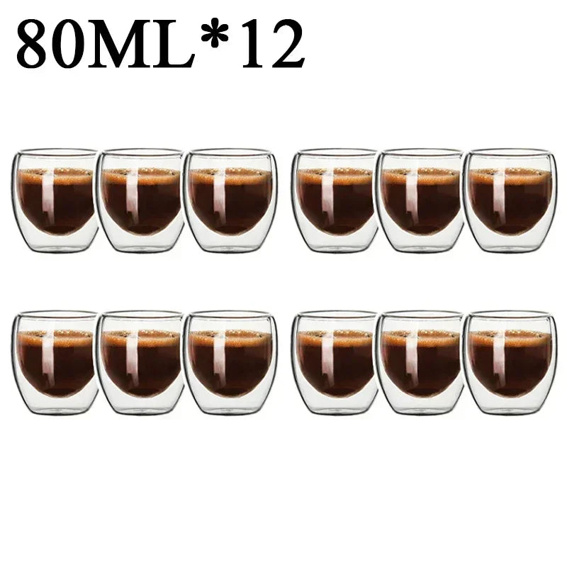 PureTaste™ Lead-Free Glass Cup Collection - Double Wall Design for Bar/Home/Office (Gift-Ready Packaging)