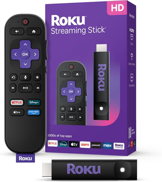 Roku Streaming Stick HD - Portable, No Wall Outlet Needed