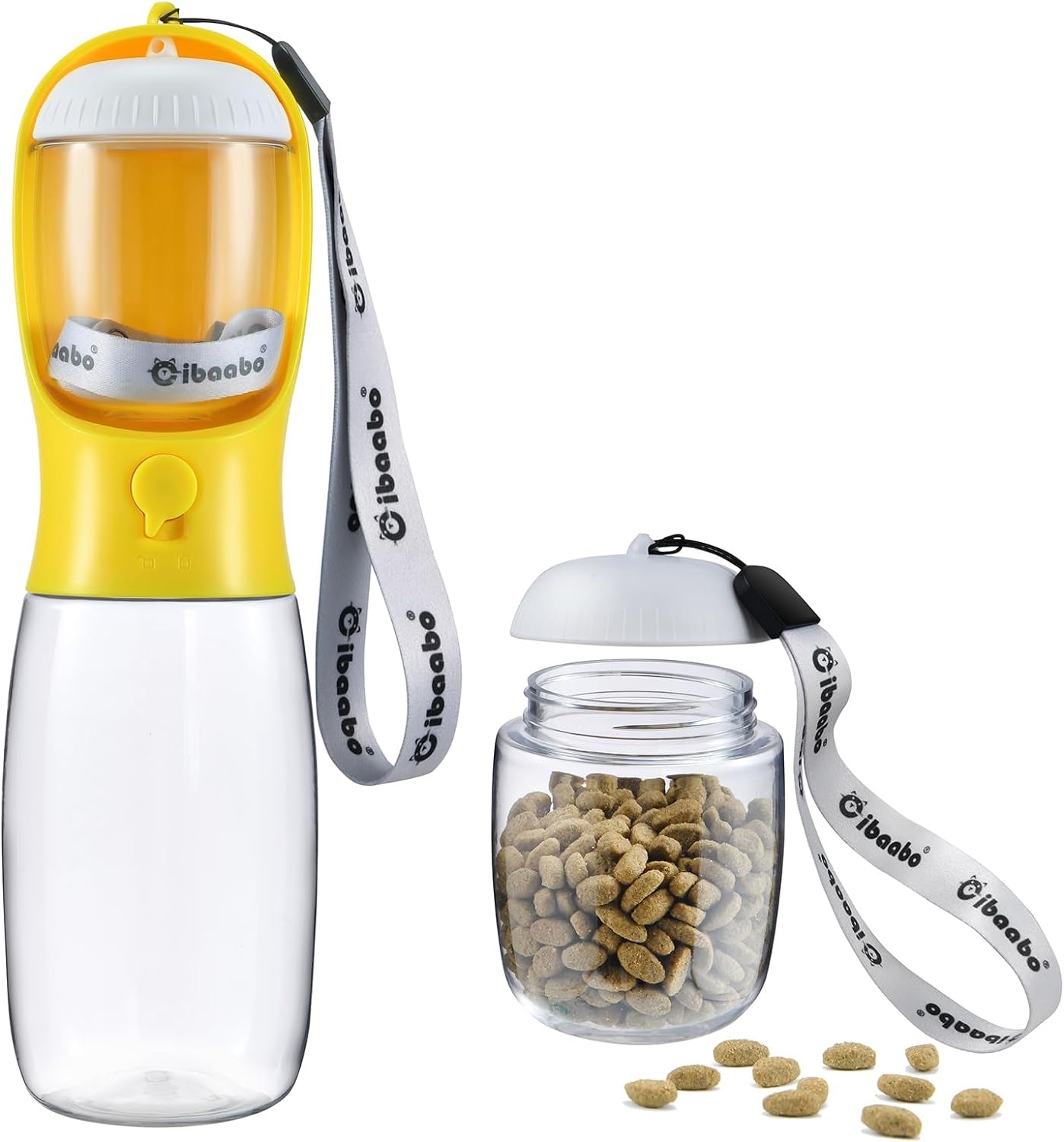 2-in-1 Dog Water Bottle & Treat Dispenser - Leakproof Travel Bowl