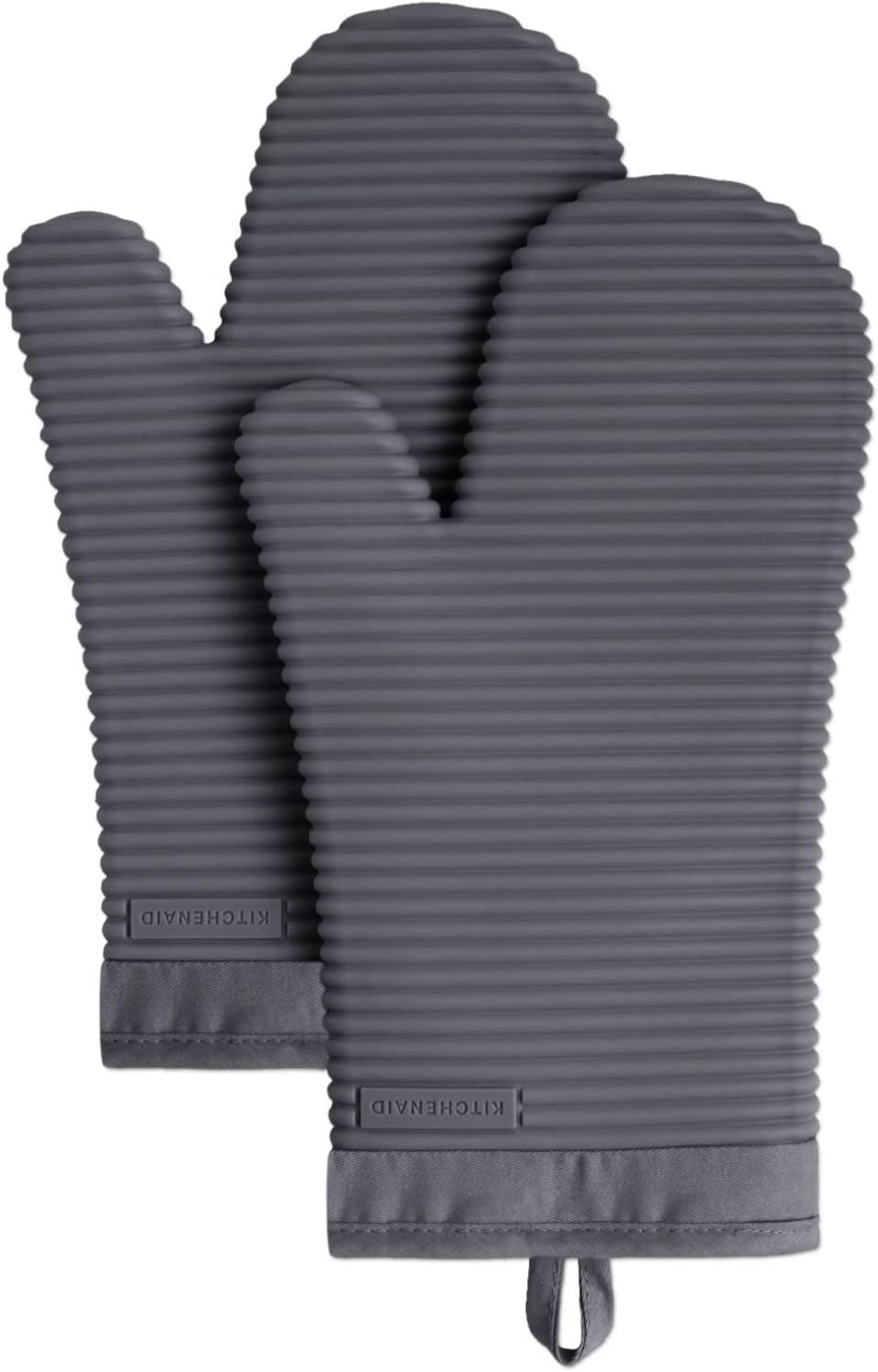 KitchenAid Ribbed Oven Mitts - Waterproof & Extra-Long (7"x13")