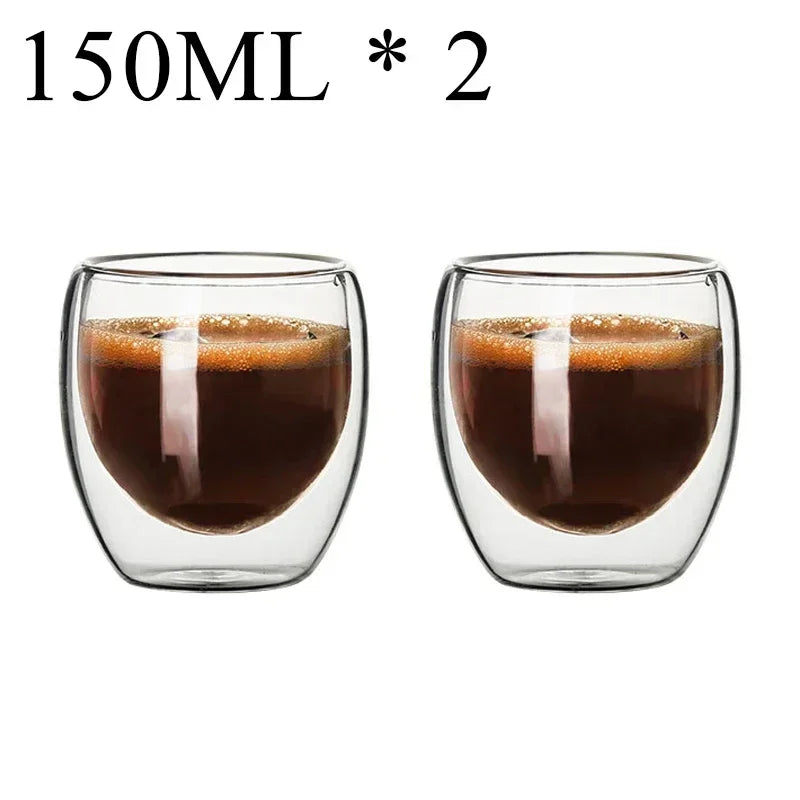 PureTaste™ Lead-Free Glass Cup Collection - Double Wall Design for Bar/Home/Office (Gift-Ready Packaging)
