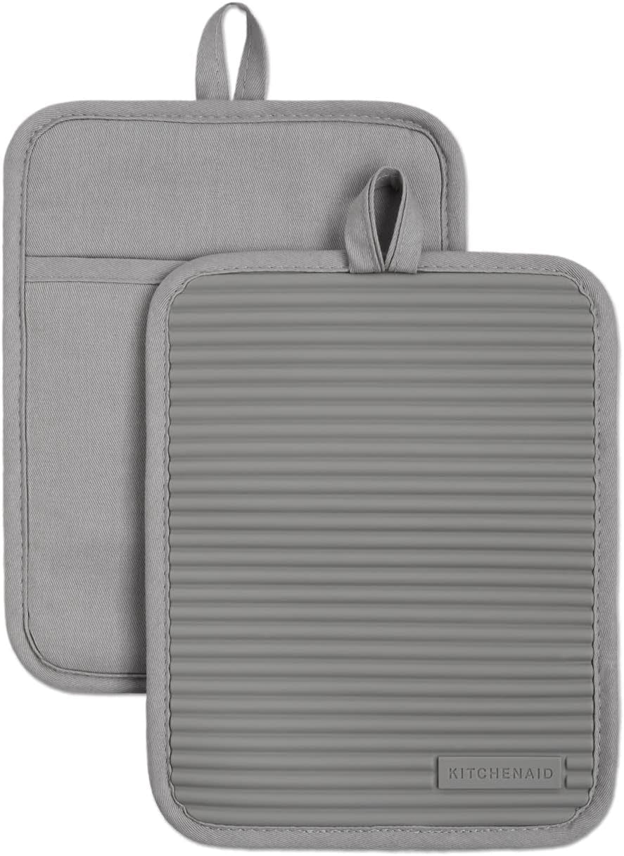 Ribbed Silicone Pot Holders (2-Pack) - Heat Resistant to 500°F
