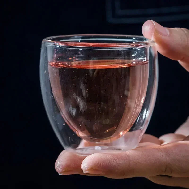 PureTaste™ Lead-Free Glass Cup Collection - Double Wall Design for Bar/Home/Office (Gift-Ready Packaging)