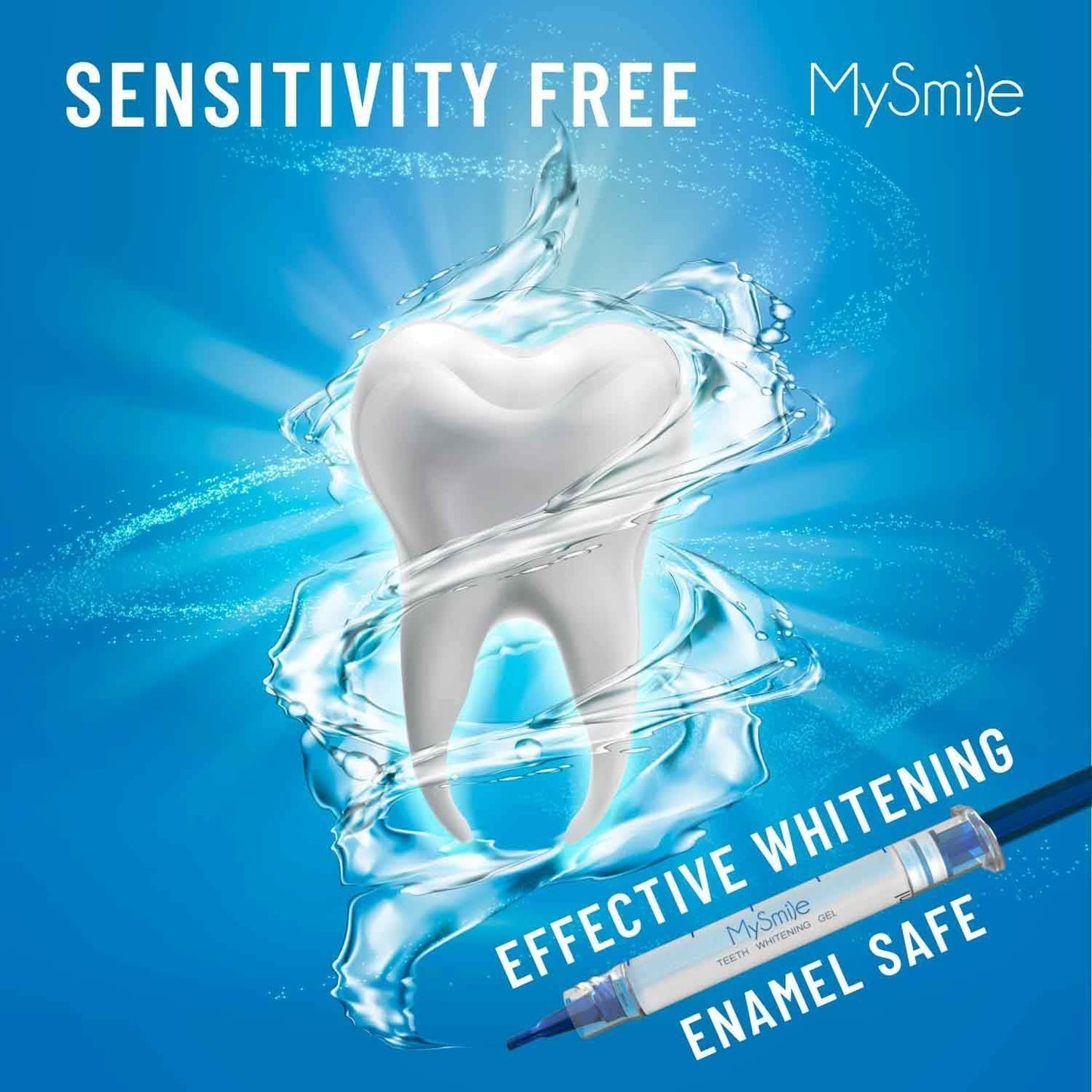 MySmile LED Whitening Kit - 10 Min Treatment, 3 Gel Syringes