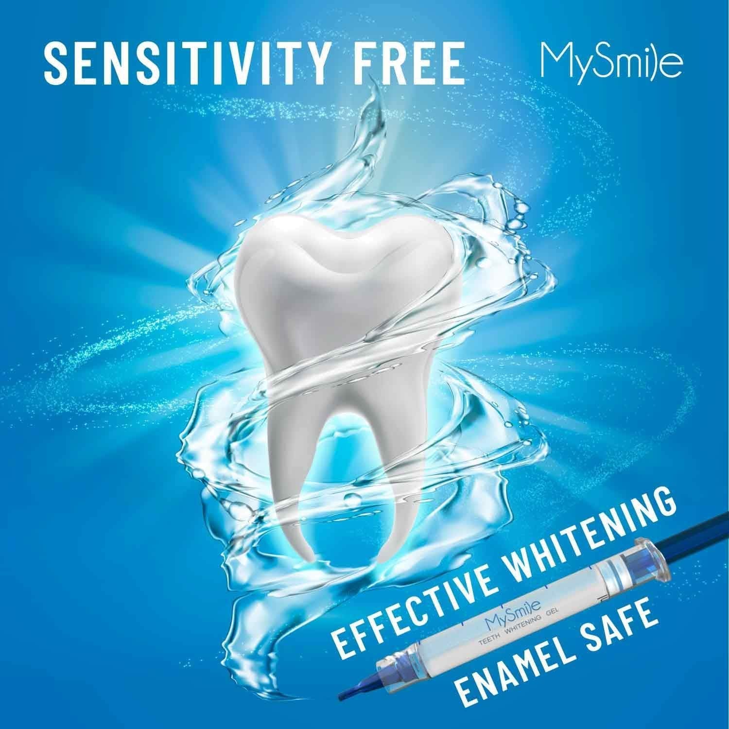 MySmile LED Whitening Kit - 10 Min Treatment, 3 Gel Syringes
