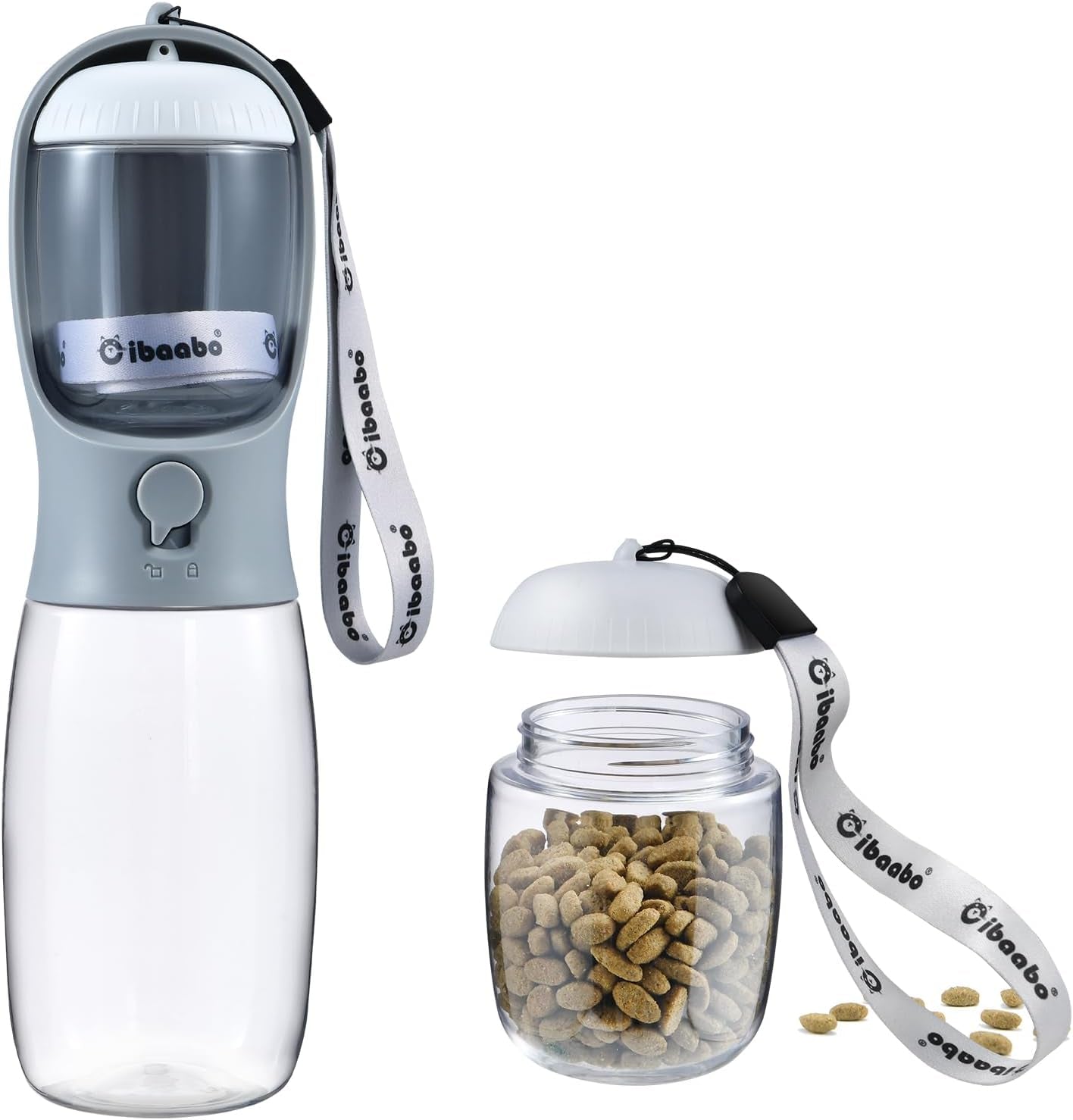 2-in-1 Dog Water Bottle & Treat Dispenser - Leakproof Travel Bowl