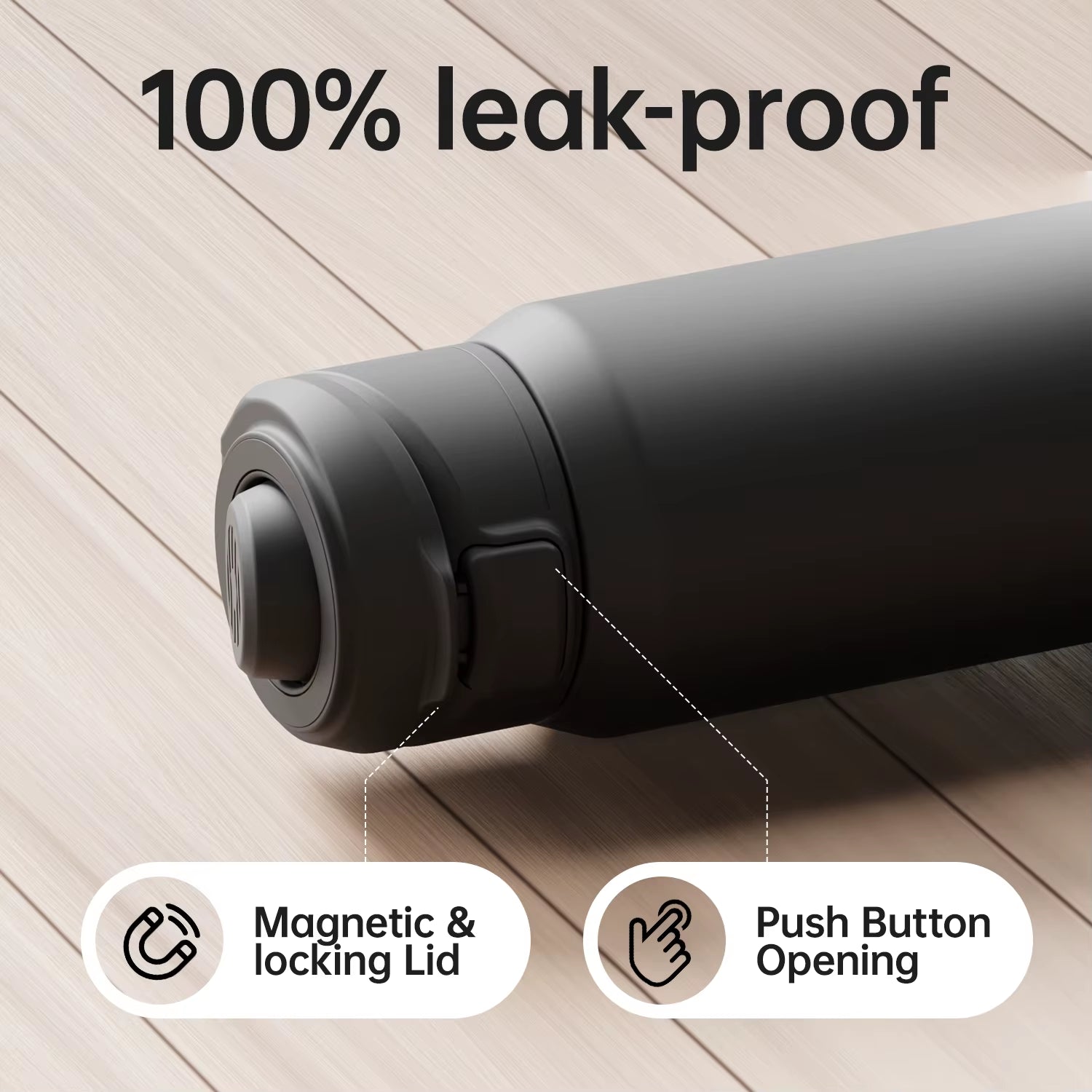 PhoneSip™ Magnetic Water Bottle - Double-Wall Vacuum Stainless Steel with Anti-Slip Phone Mount