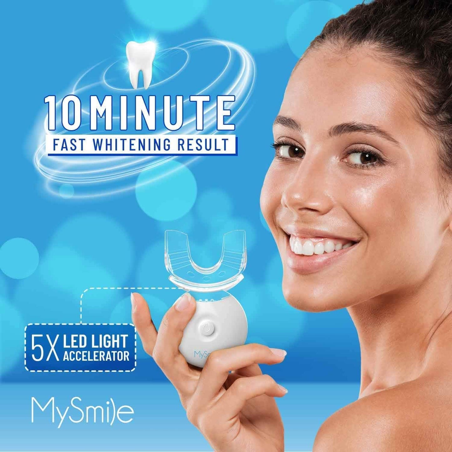 MySmile LED Whitening Kit - 10 Min Treatment, 3 Gel Syringes