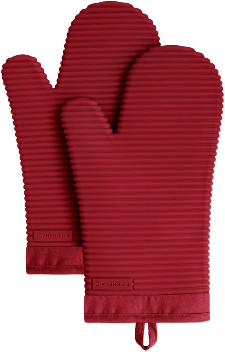KitchenAid Ribbed Oven Mitts - Waterproof & Extra-Long (7"x13")
