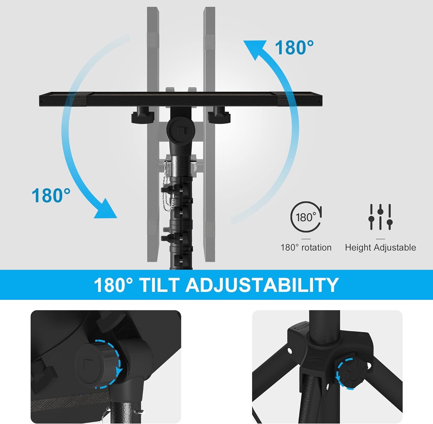 Adjustable Projector Stand (23"-46") w/ Phone Holder - 22lb Capacity