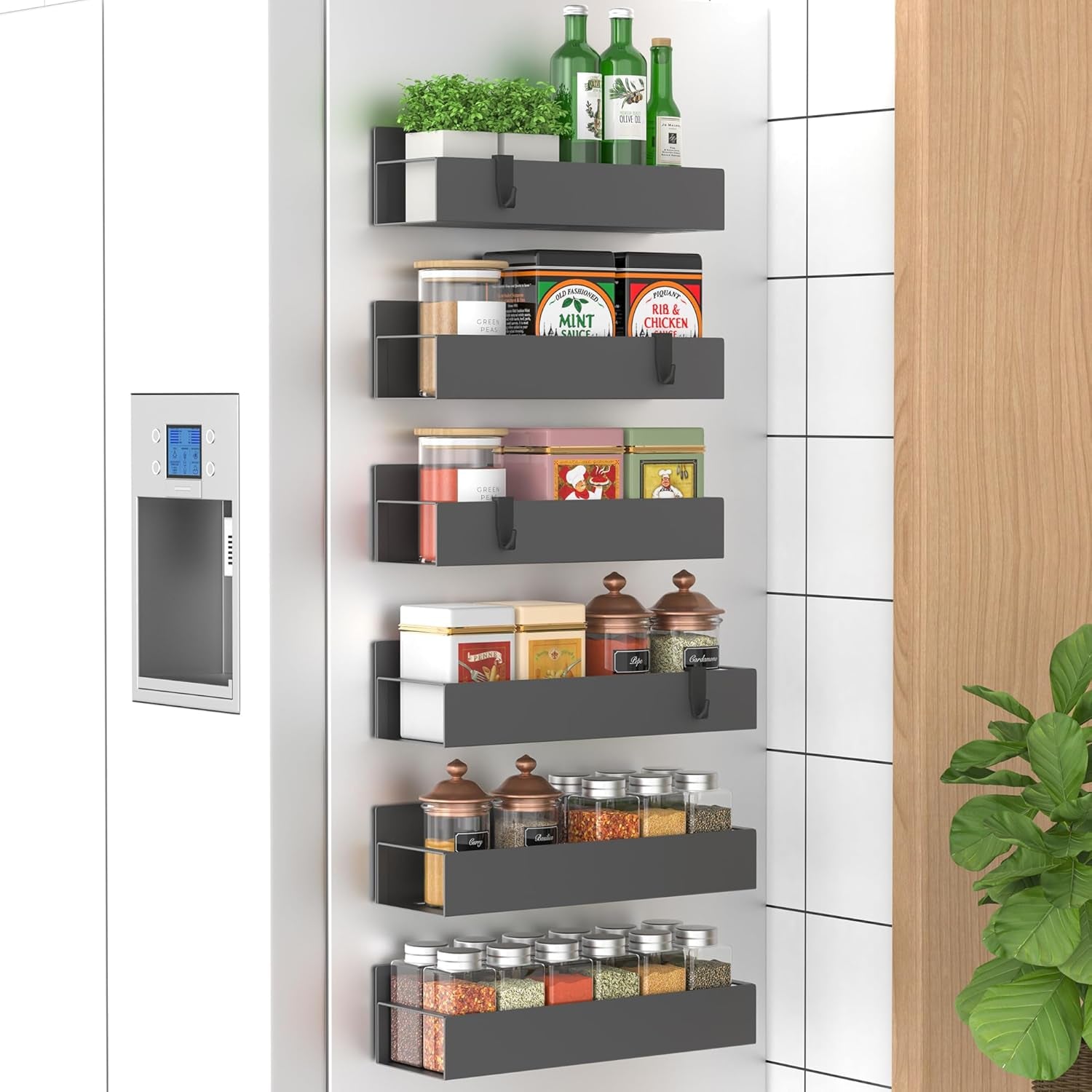 Magnetic Spice Storage - 4-Pack, Strong Hold, Kitchen Space Saver