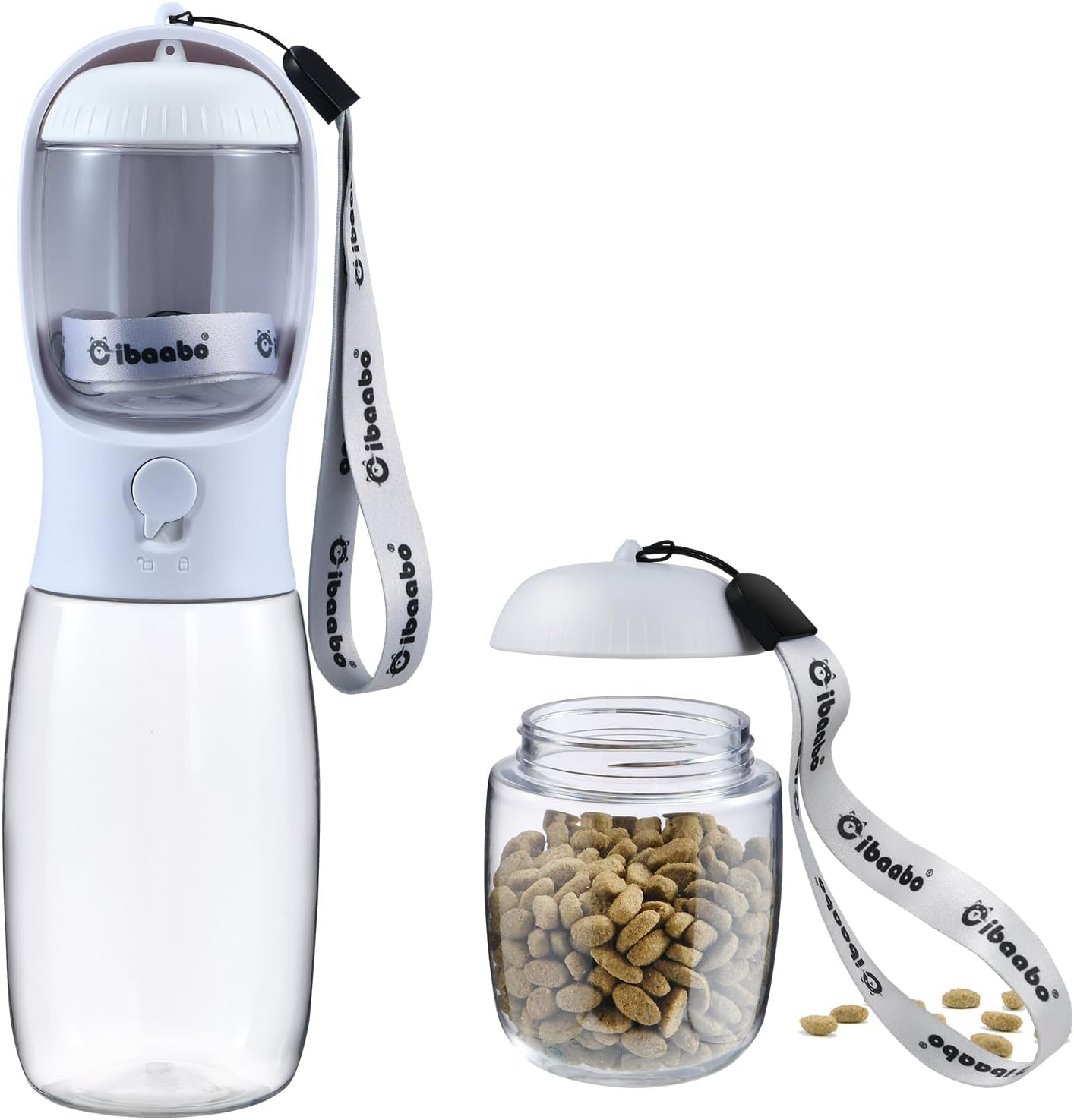 2-in-1 Dog Water Bottle & Treat Dispenser - Leakproof Travel Bowl