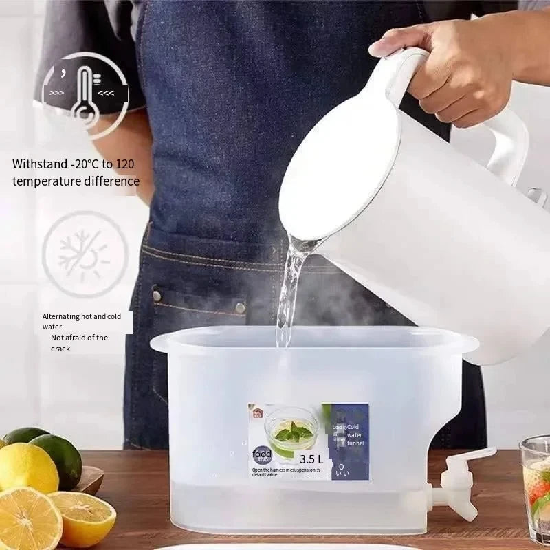 FrostVault™ 5L Drink Kettle - Odor-Resistant PS Plastic with Drip-Free Tap for Refrigerators