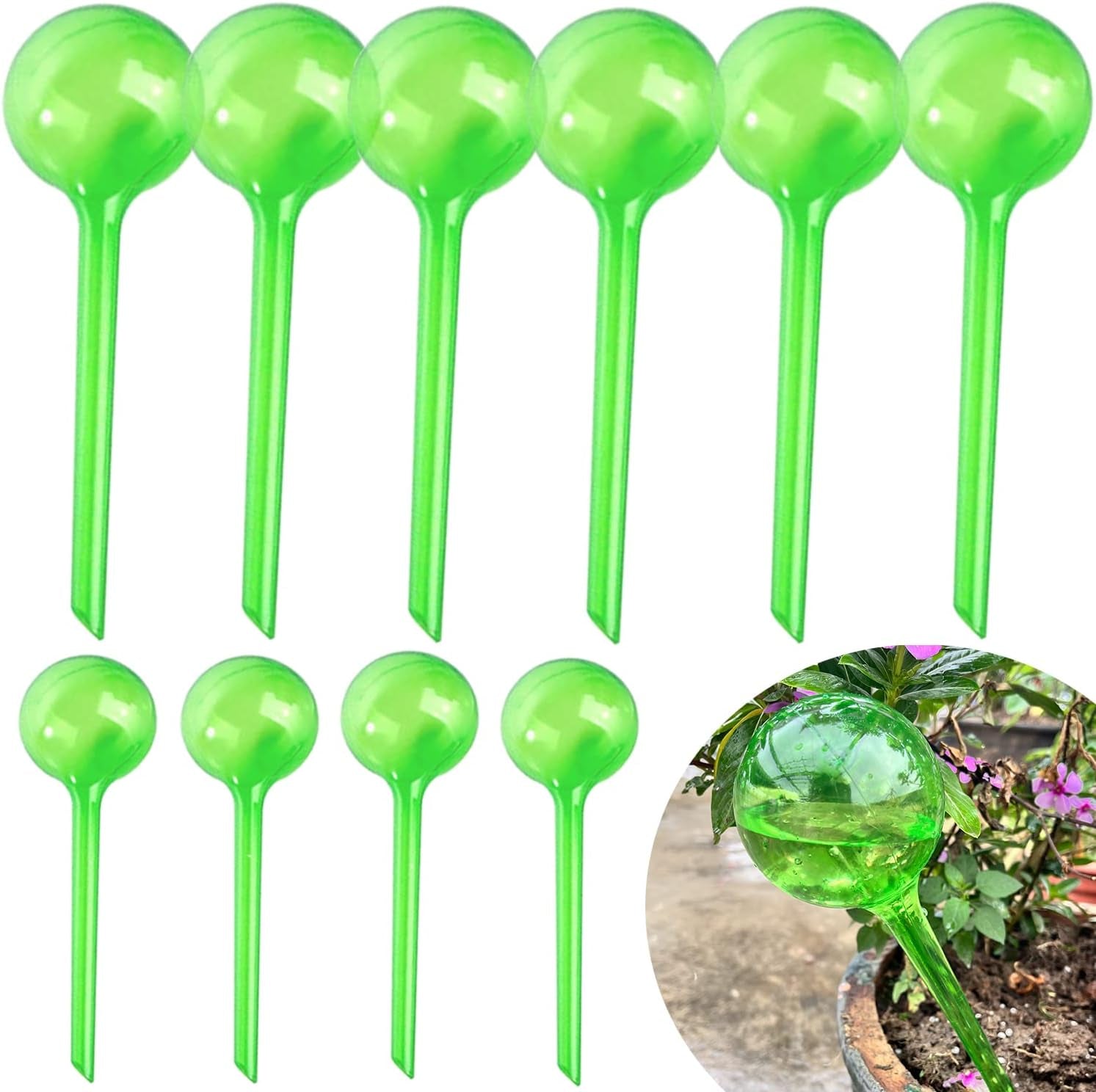 Automatic Watering Globes (10-Pack) - Indoor/Outdoor Use