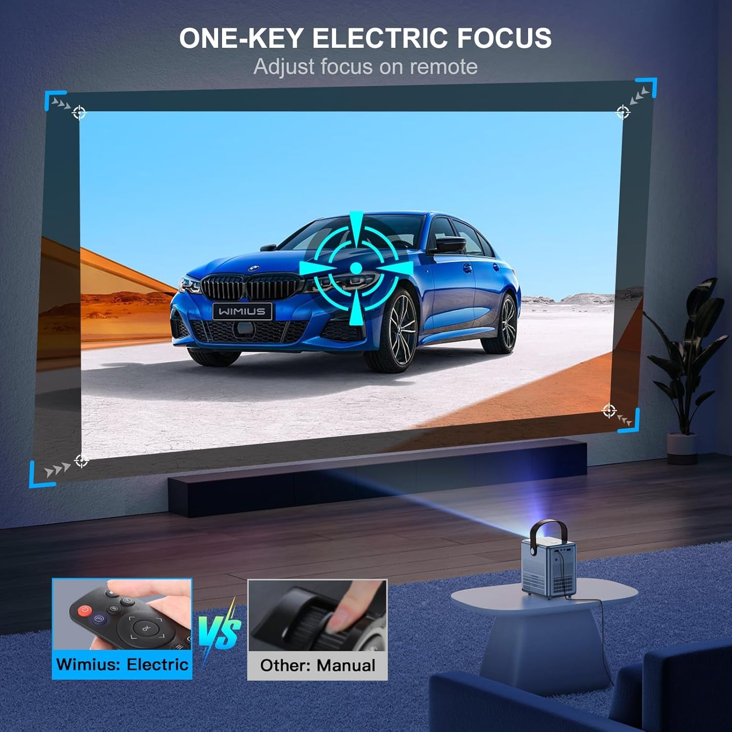 WIMIUS P61 Mini Projector - 5G WiFi/Bluetooth, 1080P HD, 300" Screen