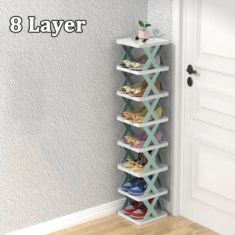 SpaceSole Pro™ - "Modular Shoe Rack Organizer - 4-Tier Detachable Plastic Shelf for Entryway & Dorms