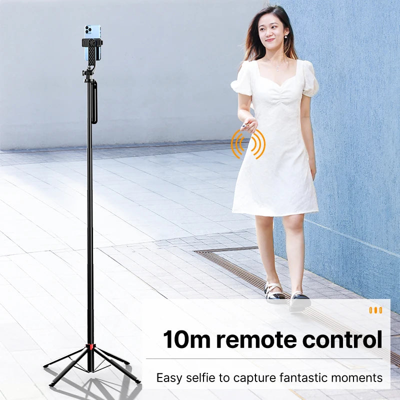 AeroGrip Ultra™ "360° Panoramic Ball Head Tripod – 10m Bluetooth Range for Live Streaming