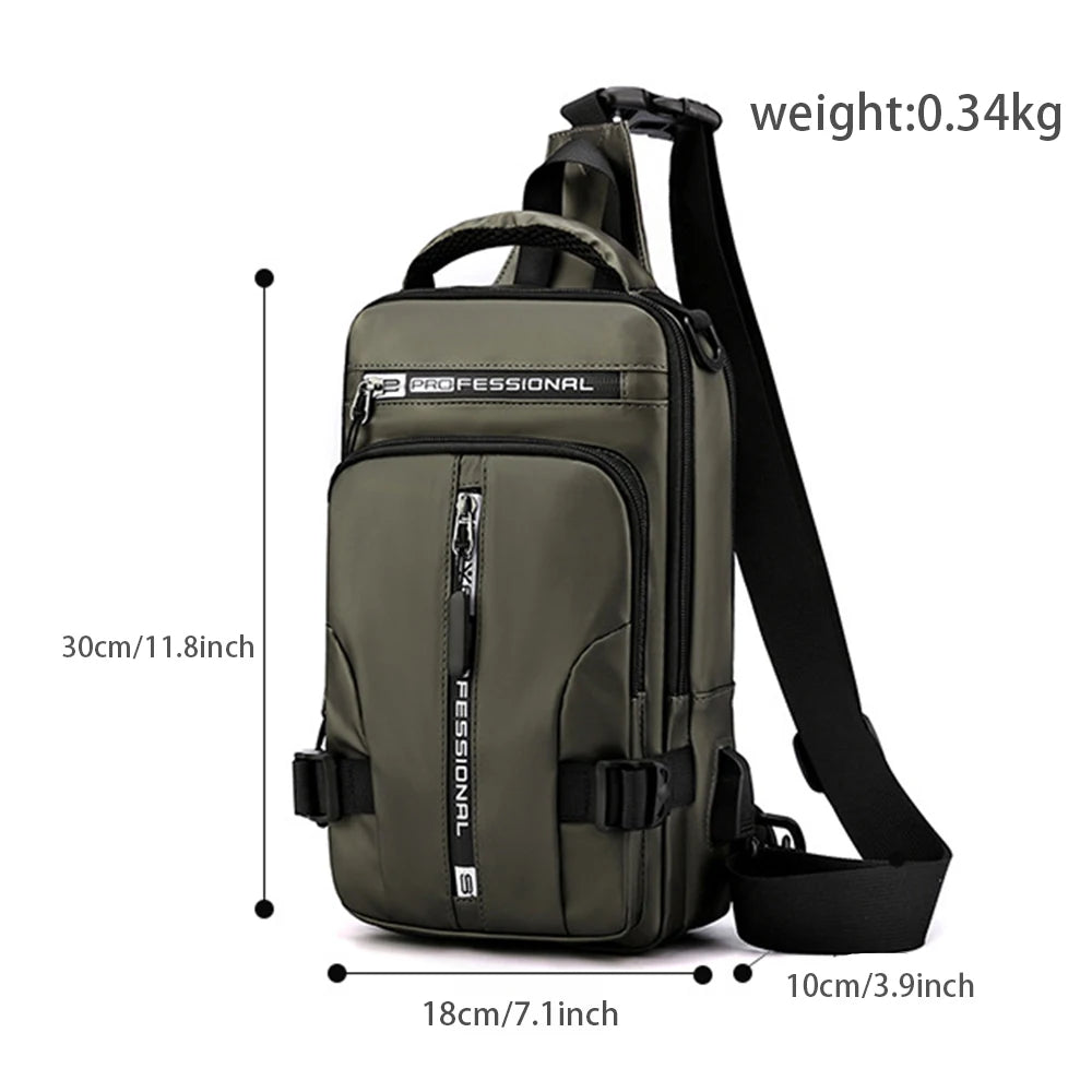 UrbanGuard™ Nylon Crossbody Bag with USB