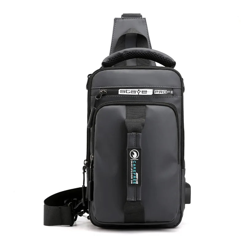 UrbanGuard™ Nylon Crossbody Bag with USB
