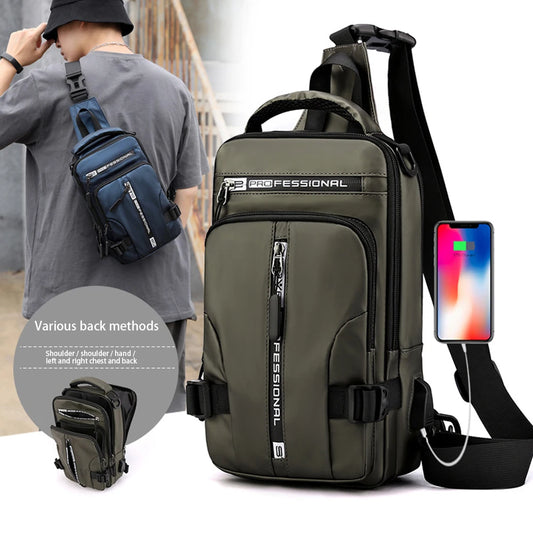 UrbanGuard™ Nylon Crossbody Bag with USB
