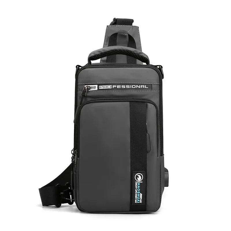 UrbanGuard™ Nylon Crossbody Bag with USB