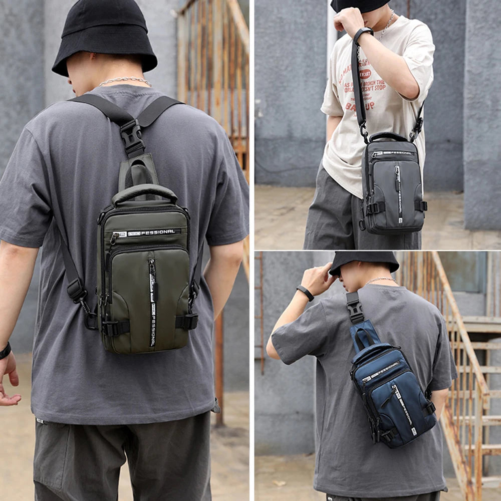 UrbanGuard™ Nylon Crossbody Bag with USB