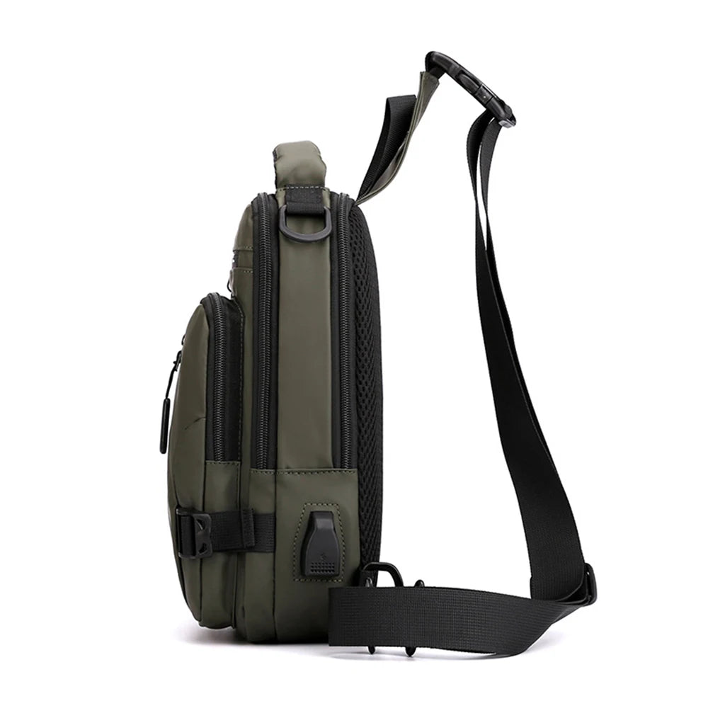 UrbanGuard™ Nylon Crossbody Bag with USB