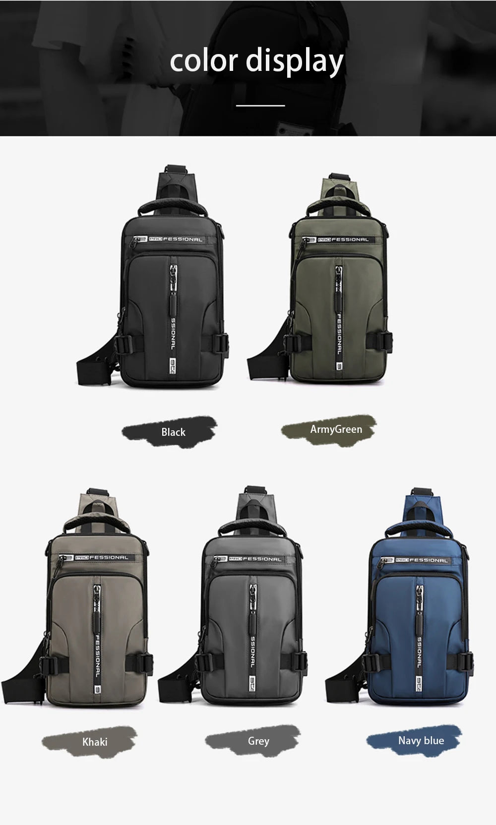UrbanGuard™ Nylon Crossbody Bag with USB