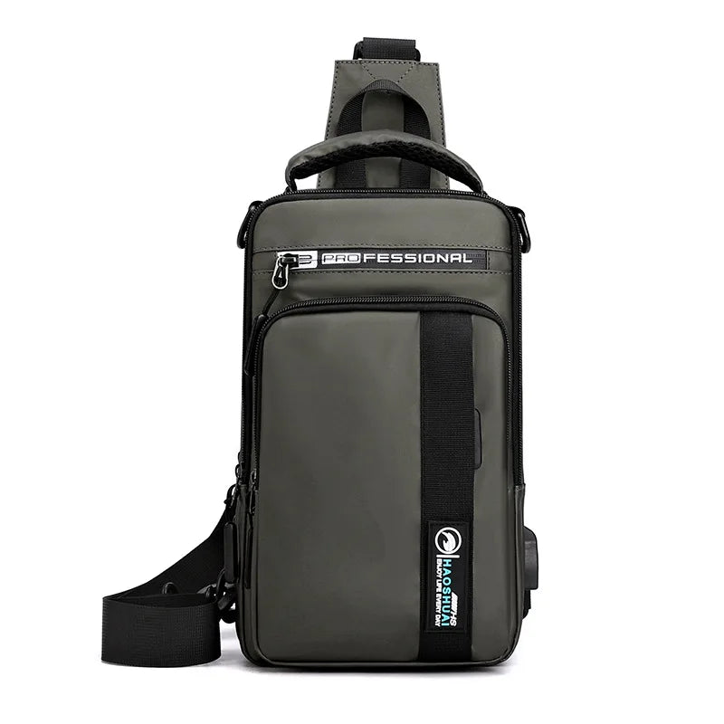 UrbanGuard™ Nylon Crossbody Bag with USB