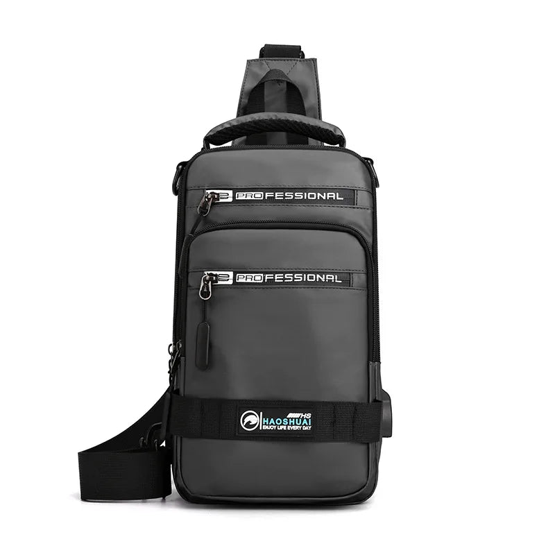 UrbanGuard™ Nylon Crossbody Bag with USB