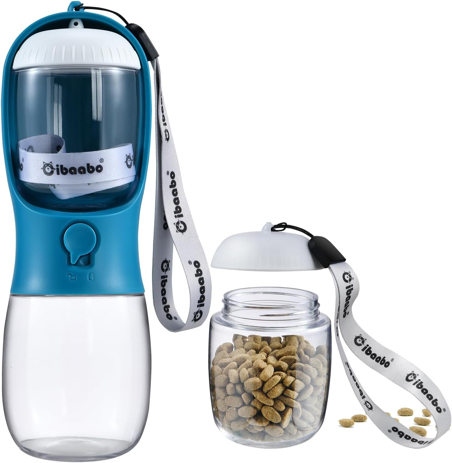 2-in-1 Dog Water Bottle & Treat Dispenser - Leakproof Travel Bowl
