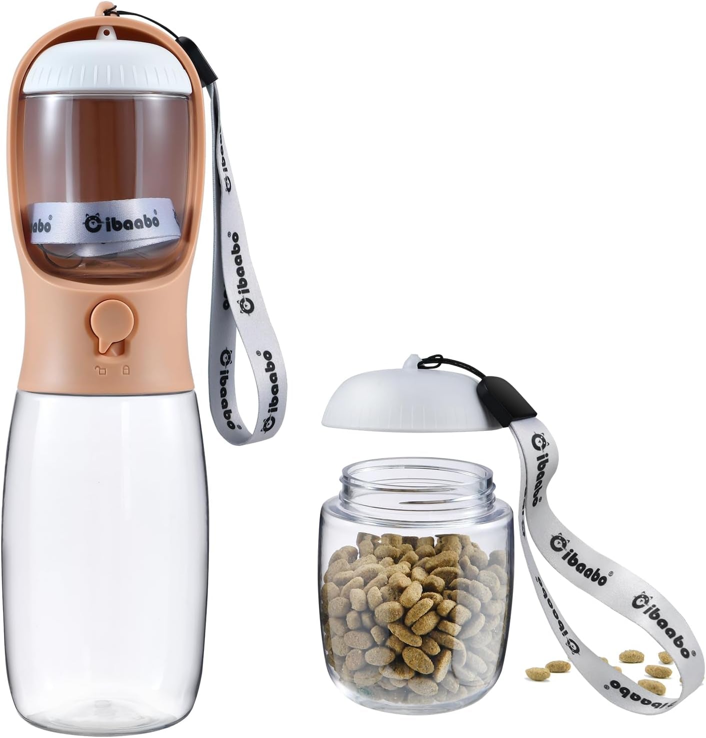 2-in-1 Dog Water Bottle & Treat Dispenser - Leakproof Travel Bowl