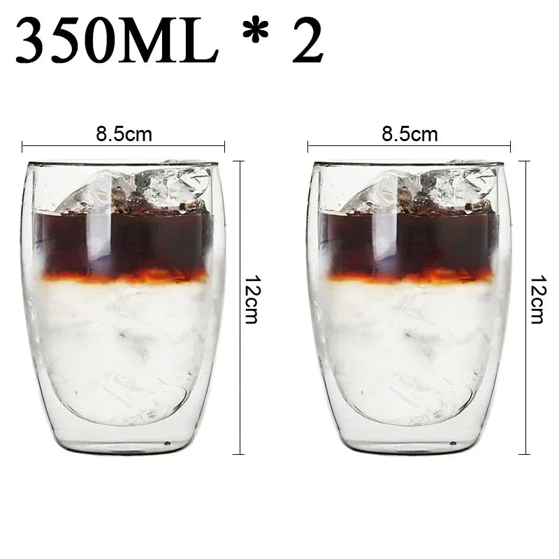 PureTaste™ Lead-Free Glass Cup Collection - Double Wall Design for Bar/Home/Office (Gift-Ready Packaging)