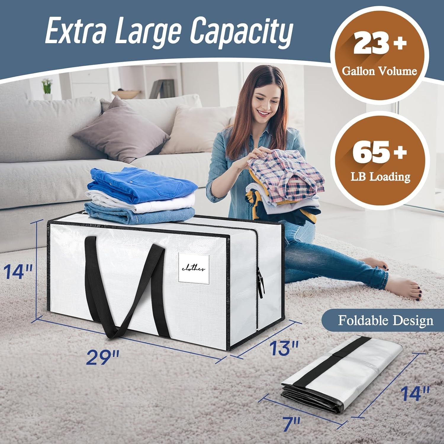 Fygrip Moving Bags (12-Pack) - College Storage, 29"L, No Puncture"
