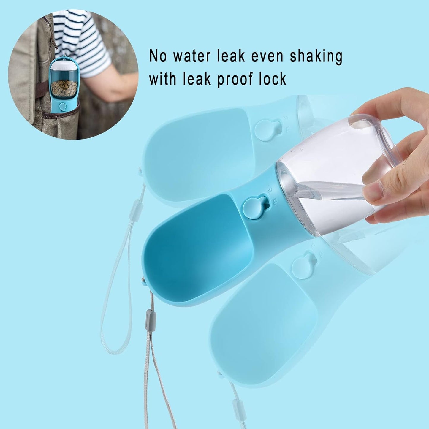 2-in-1 Dog Water Bottle & Treat Dispenser - Leakproof Travel Bowl