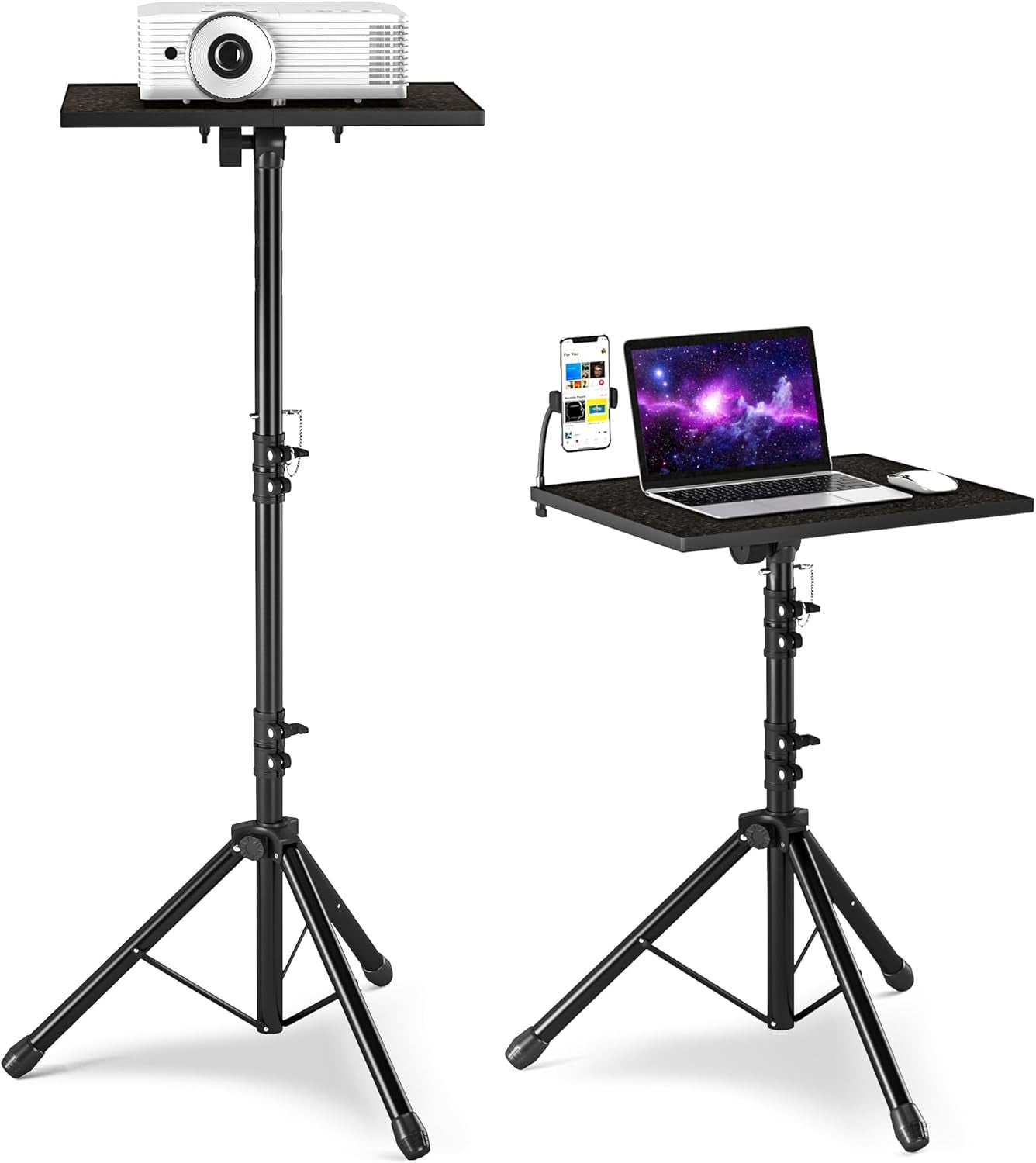 Adjustable Projector Stand (23"-46") w/ Phone Holder - 22lb Capacity